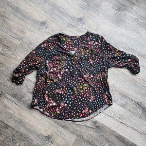 Torrid Black Yellow & Pink Floral Harper Blouse Size 2 (2X) (18/20)